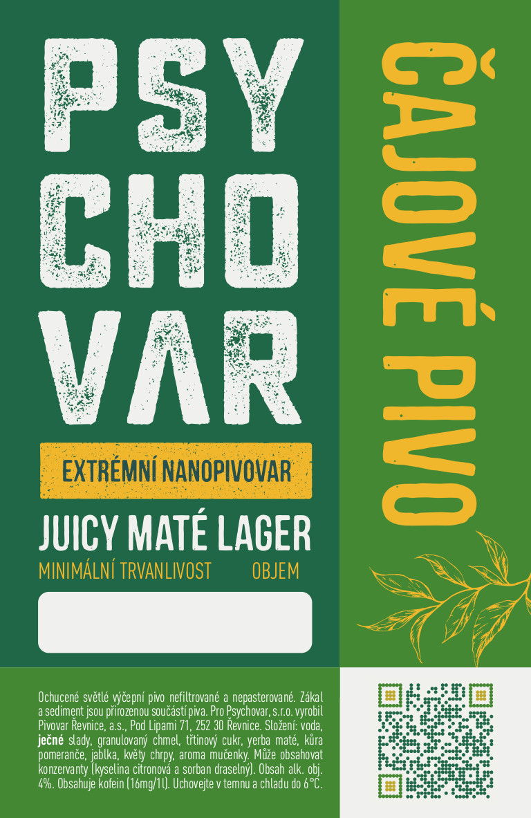 Juicy Maté Lager od Psychovaru - etiketa