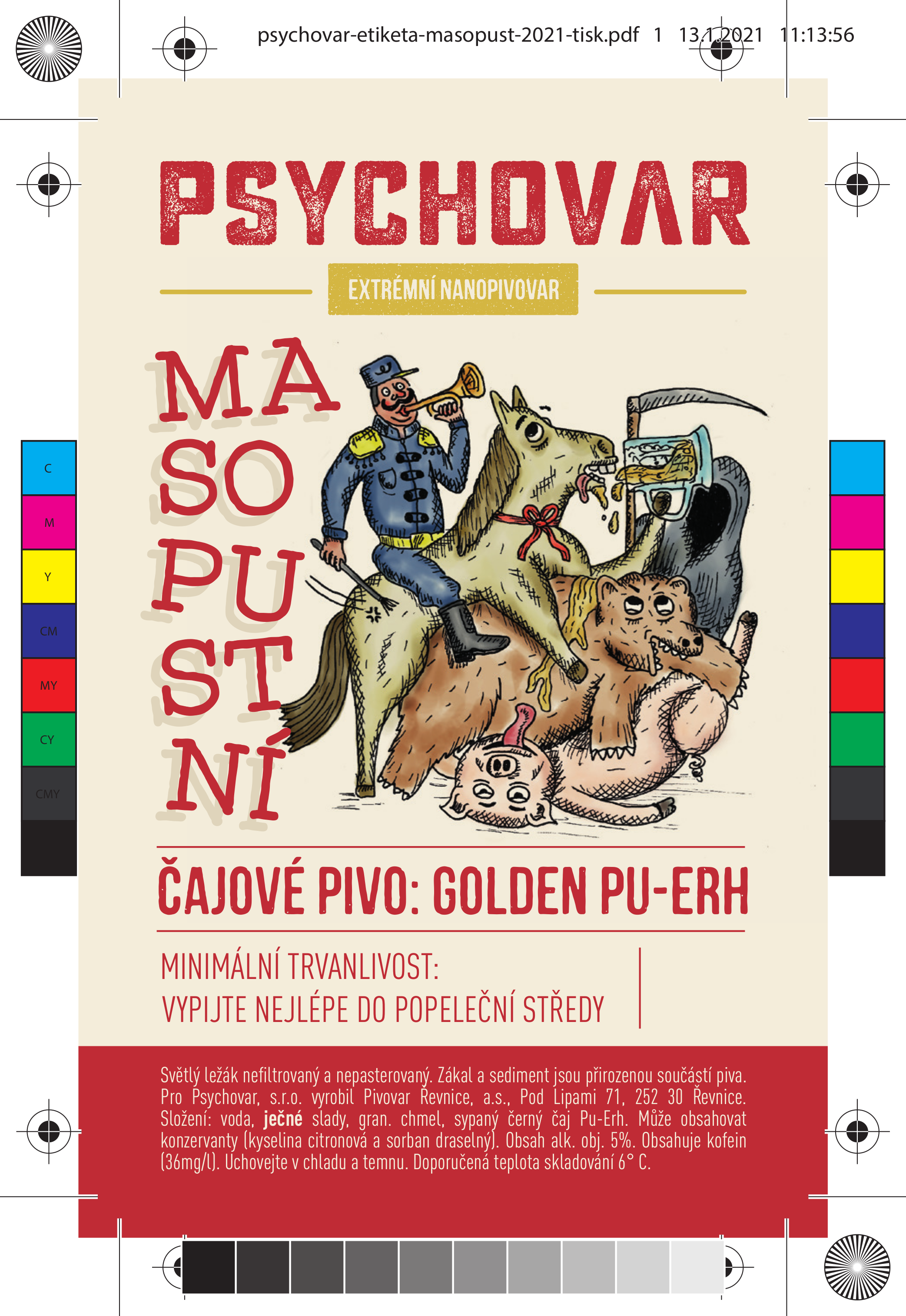 Masopustní od Psychovaru - etiketa