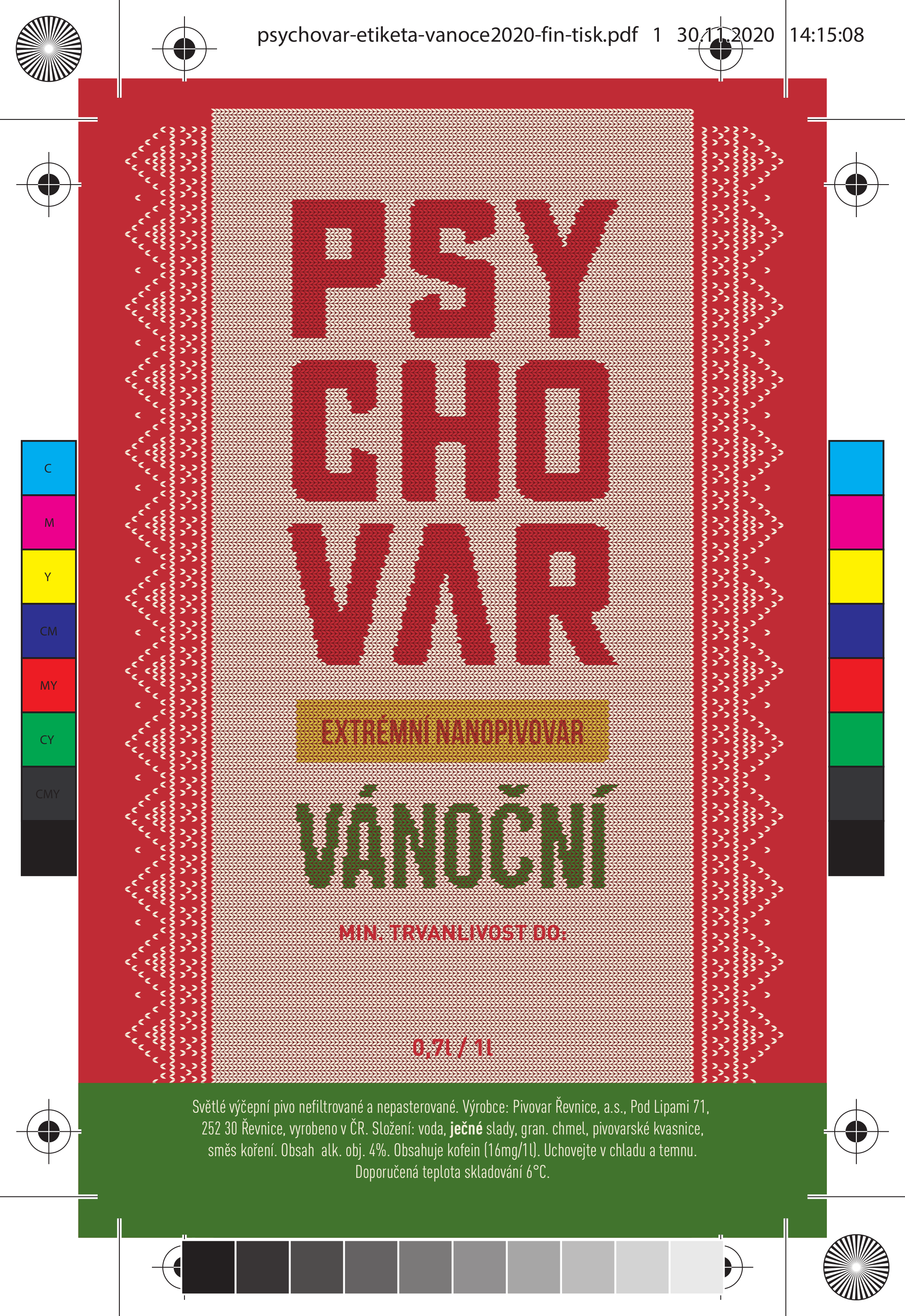 Vánoční od Psychovaru - etiketa